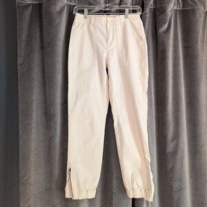 Banana Republic Cream Utility Pants with Zipper Ankle